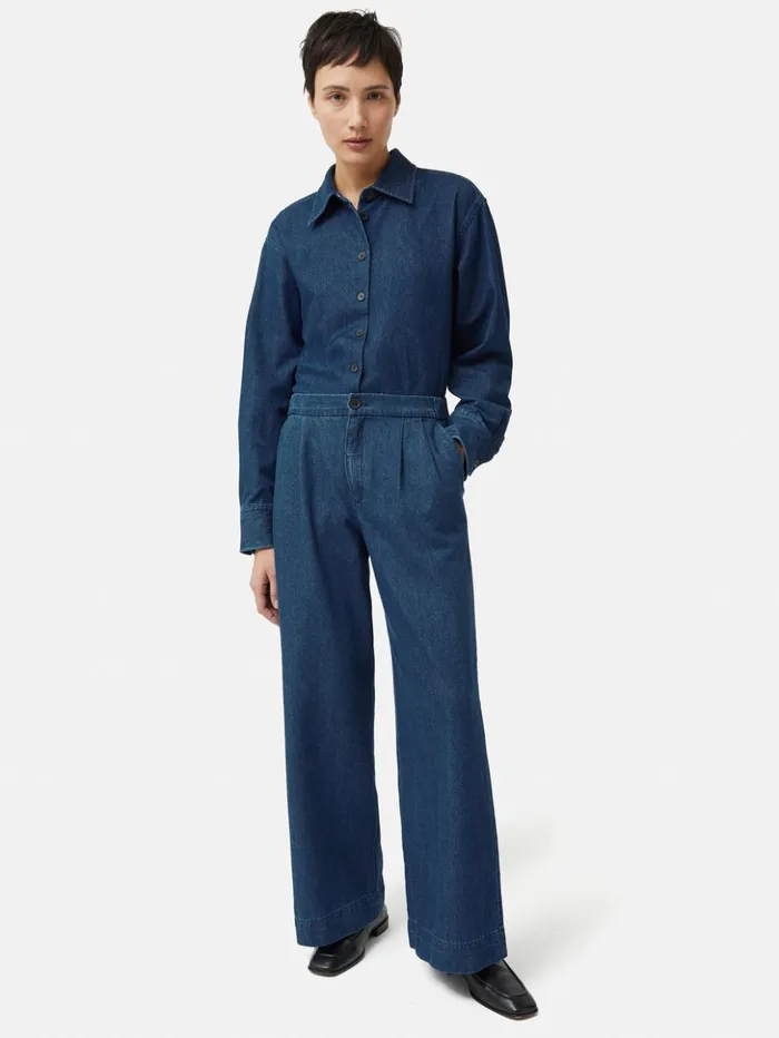 Jigsaw Denim Relaxed Trouser Indigo Women Trousers