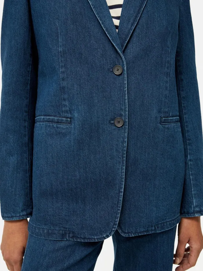 Jigsaw Denim Tailored Jacket Indigo Women Coats and Jackets