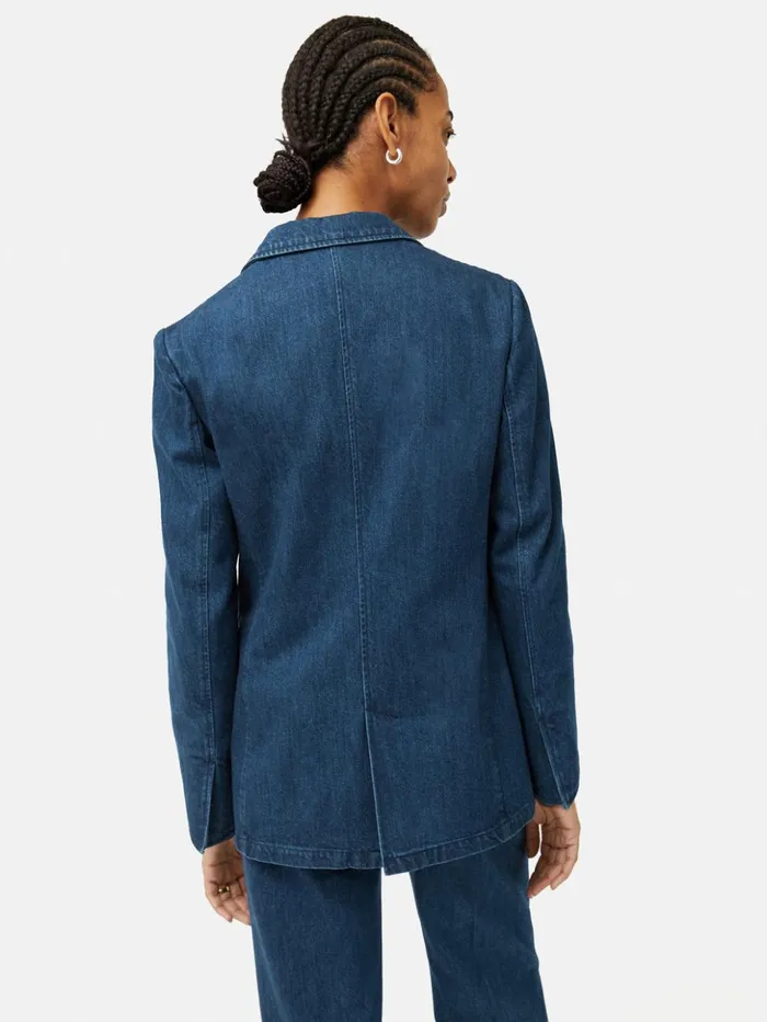Jigsaw Denim Tailored Jacket Indigo Women Coats and Jackets