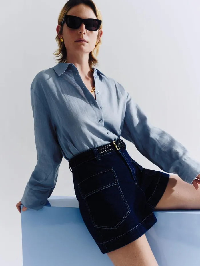 Jigsaw Denim Tailored Short Indigo Women Shorts