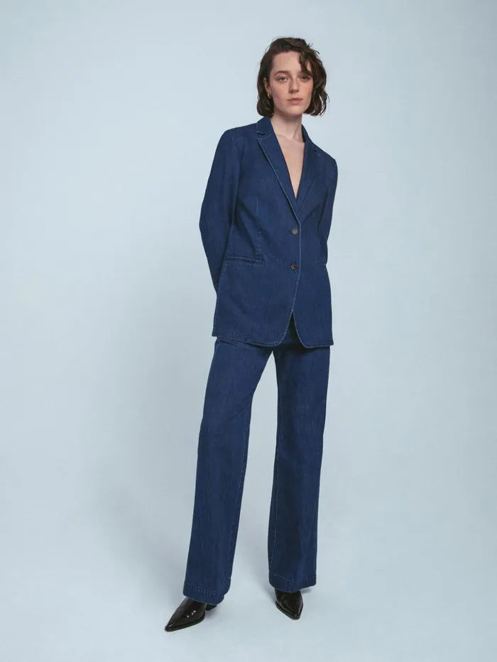 Jigsaw Denim Tailored Trouser Indigo Women Trousers