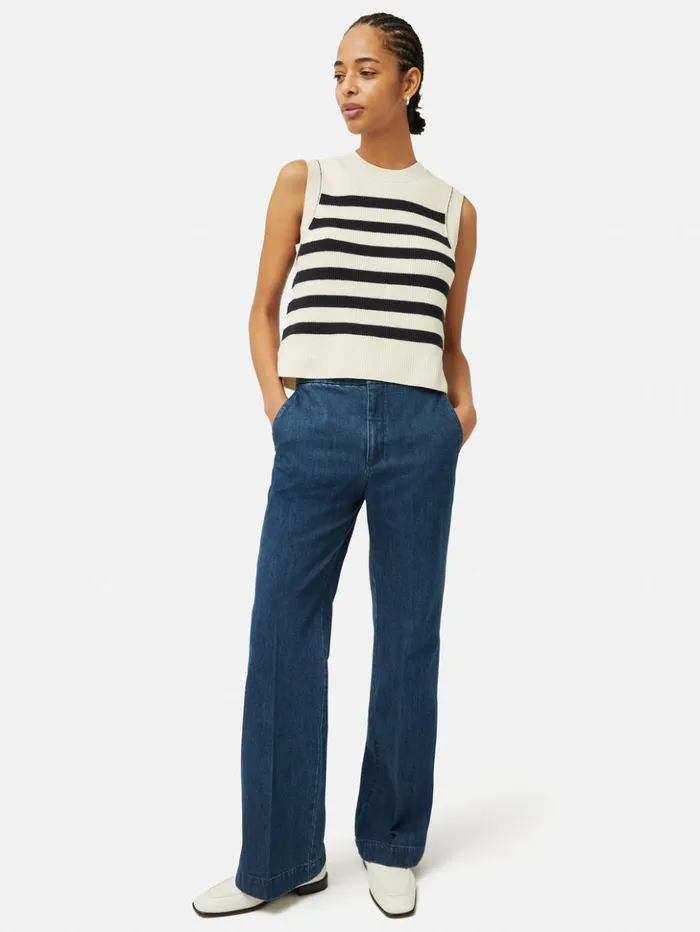 Jigsaw Denim Tailored Trouser Indigo Women Trousers