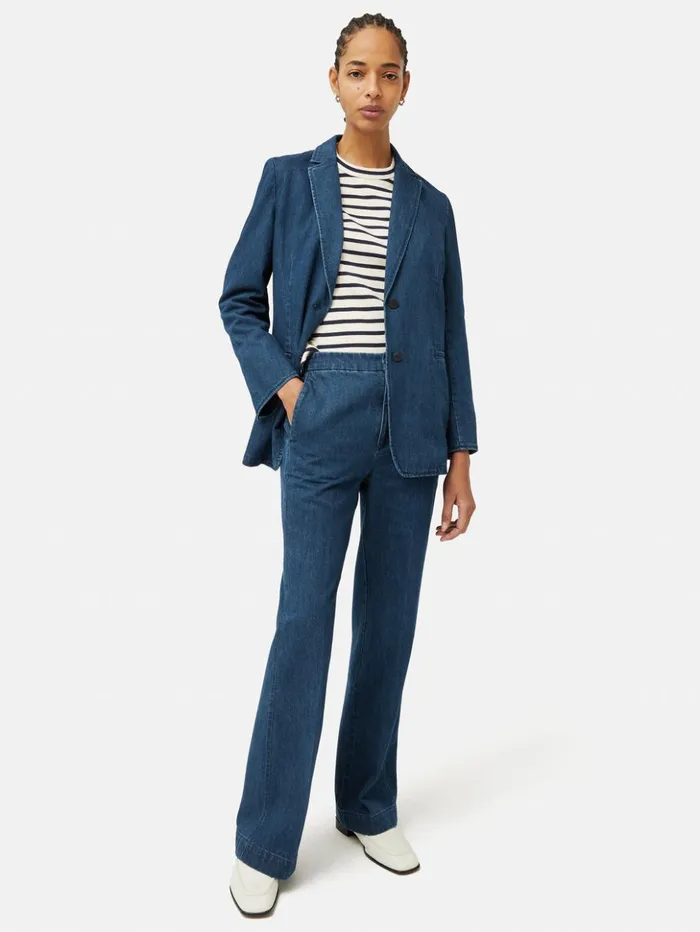 Jigsaw Denim Tailored Trouser Indigo Women Trousers