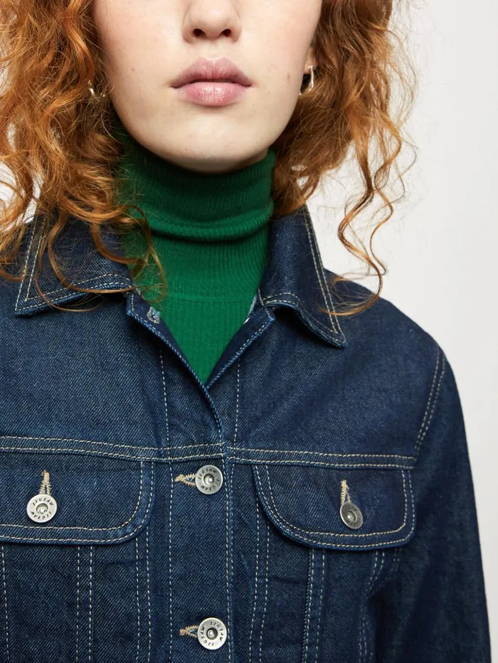 Jigsaw Denim Trucker Jacket Indigo Women Coats and Jackets