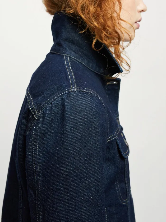 Jigsaw Denim Trucker Jacket Indigo Women Coats and Jackets