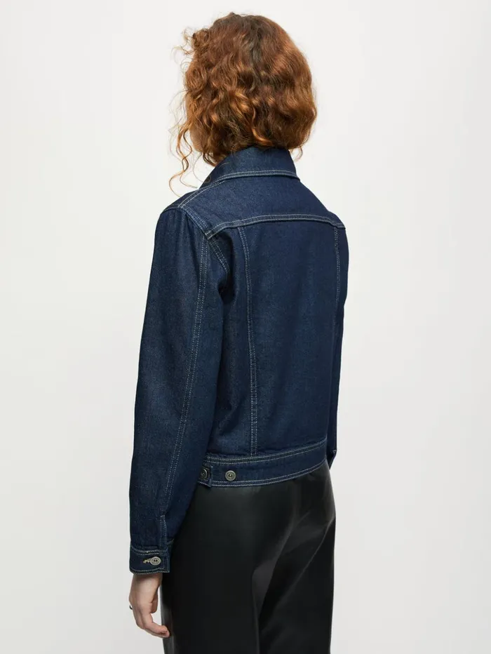 Jigsaw Denim Trucker Jacket Indigo Women Coats and Jackets