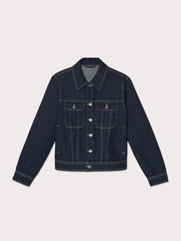 Jigsaw Denim Trucker Jacket Indigo Women Coats and Jackets