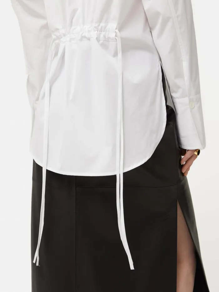 Jigsaw Drawstring Oversized Shirt White Women Shirts and Tops