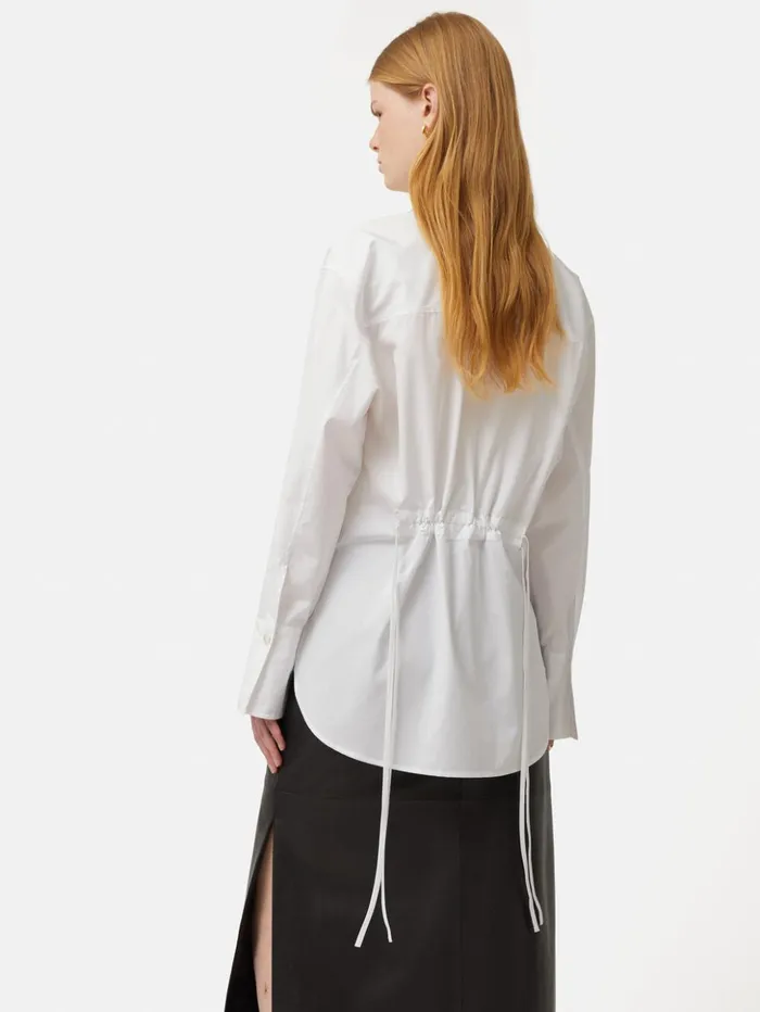 Jigsaw Drawstring Oversized Shirt White Women Shirts and Tops