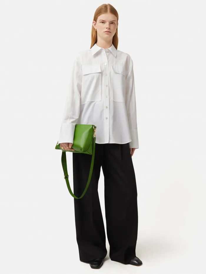 Jigsaw Drawstring Oversized Shirt White Women Shirts and Tops