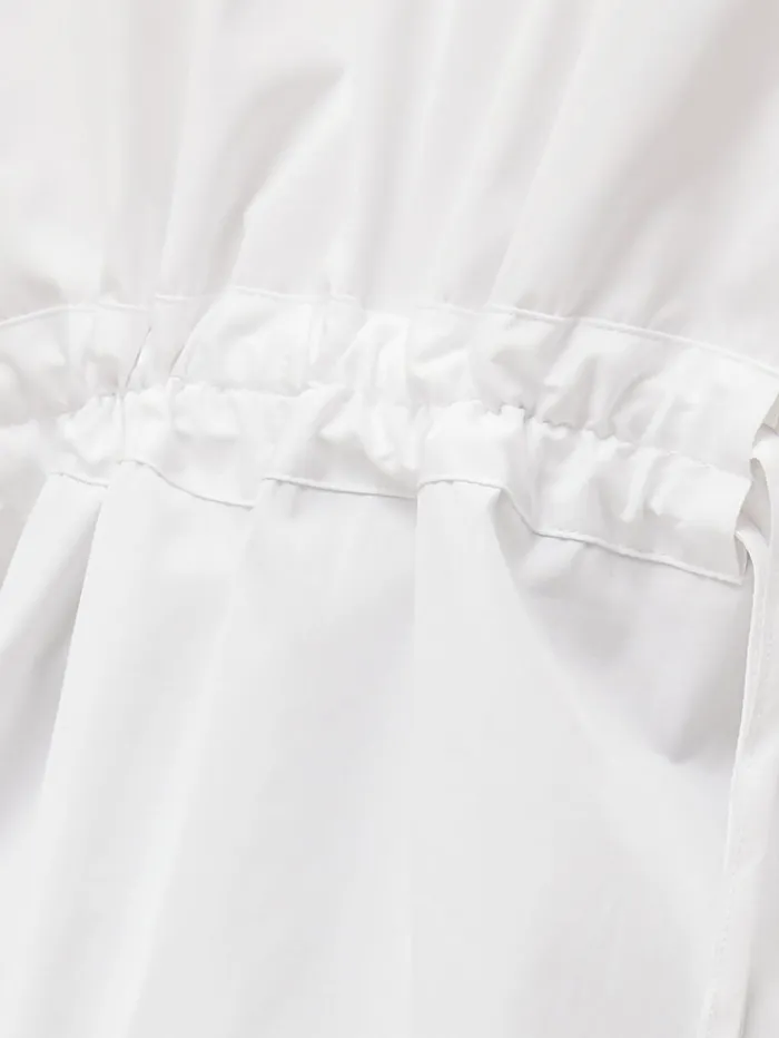 Jigsaw Drawstring Oversized Shirt White Women Shirts and Tops