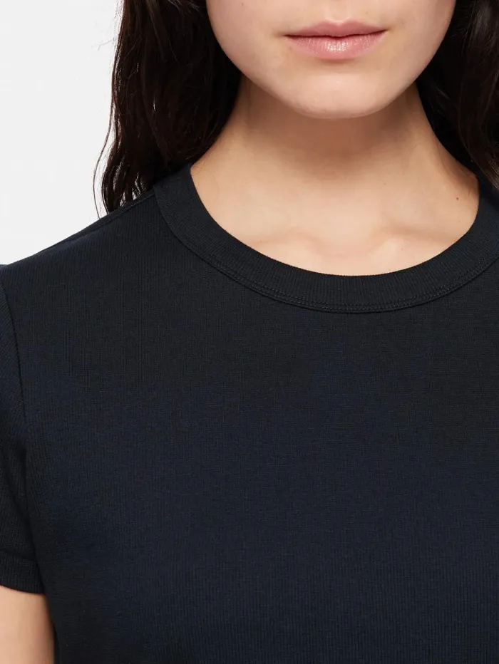 Jigsaw Fine Cotton Tee Navy Women Shirts and Tops