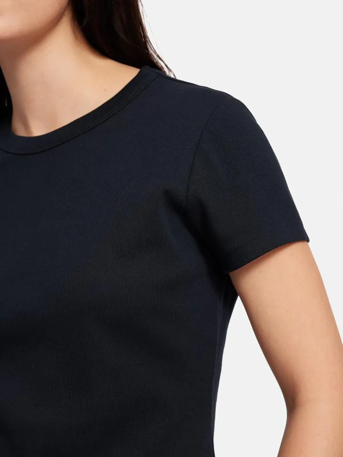 Jigsaw Fine Cotton Tee Navy Women Shirts and Tops