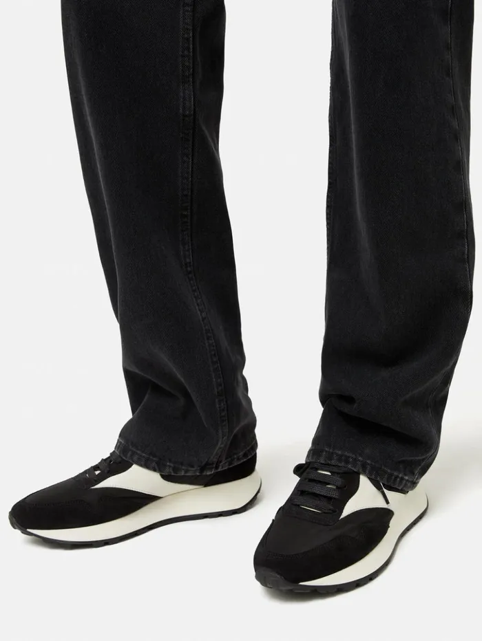 Jigsaw Finsbury Vintage Runner Trainer Black Women Flats