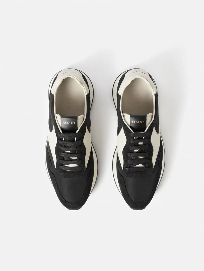 Jigsaw Finsbury Vintage Runner Trainer Black Women Flats