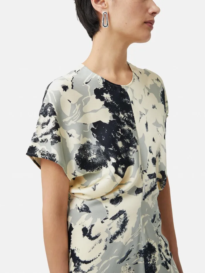 Jigsaw Floral Echo Dress Grey Women Dresses and Jumpsuits