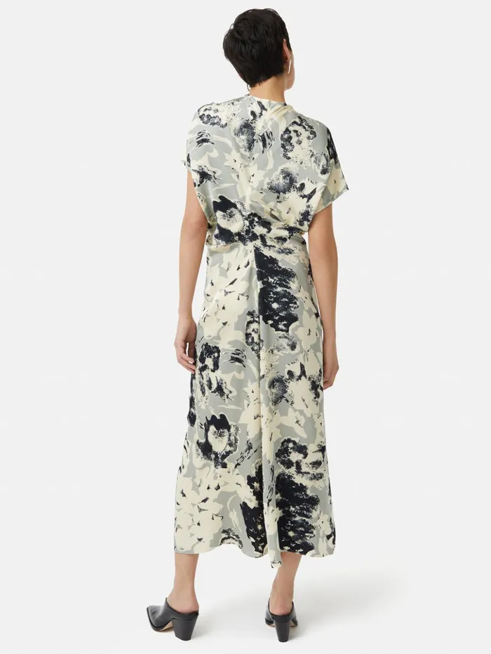 Jigsaw Floral Echo Dress Grey Women Dresses and Jumpsuits