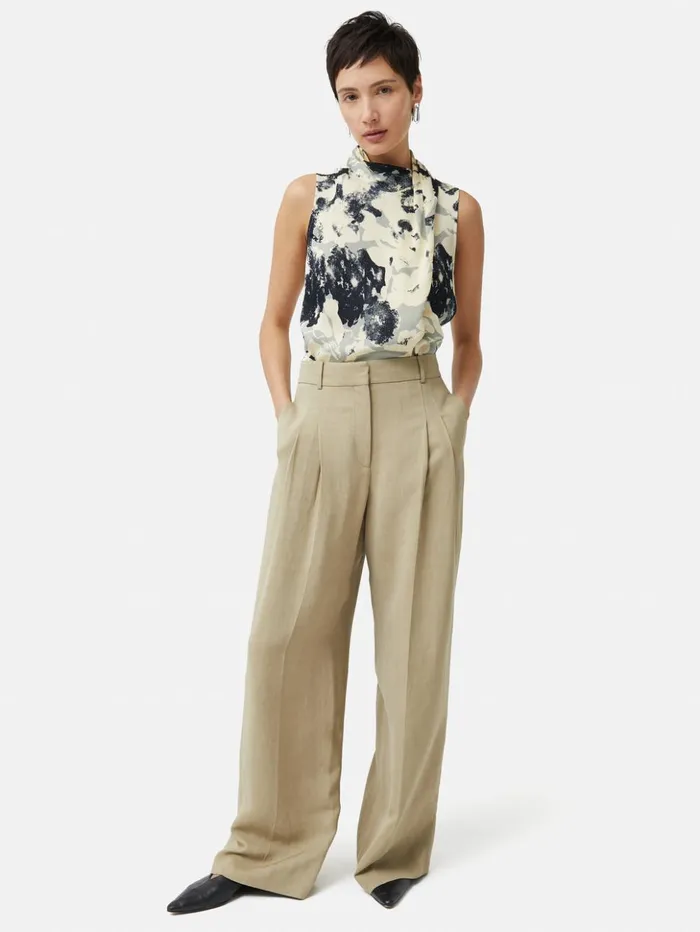 Jigsaw Floral Echo Sleeveless Top Grey Women Coords