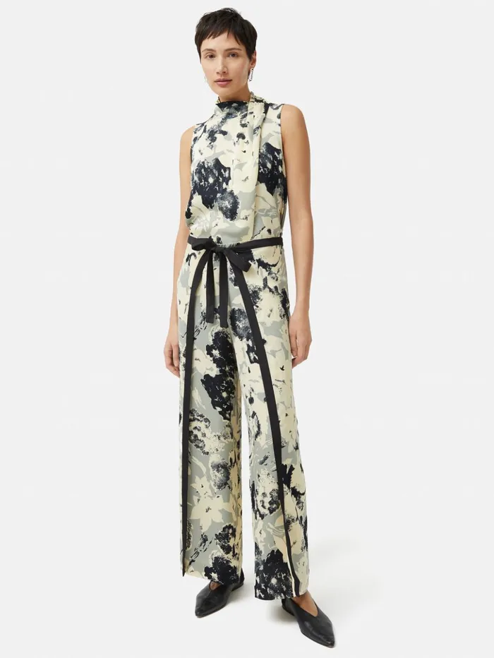 Jigsaw Floral Echo Sleeveless Top Grey Women Coords