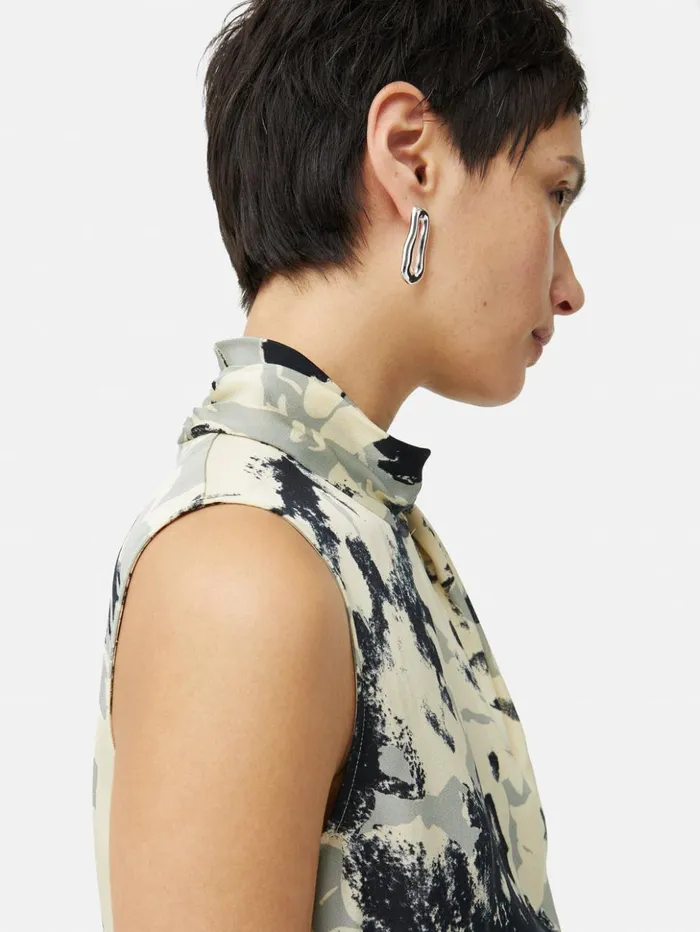 Jigsaw Floral Echo Sleeveless Top Grey Women Shirts and Tops