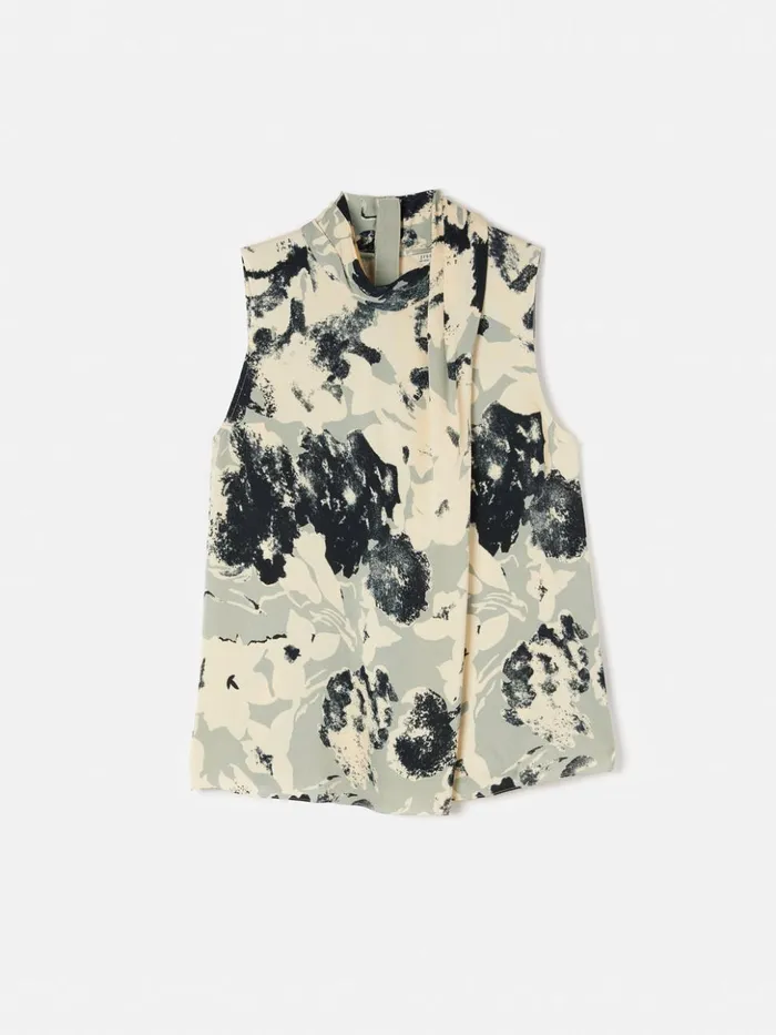 Jigsaw Floral Echo Sleeveless Top Grey Women Shirts and Tops