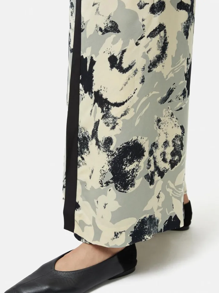 Jigsaw Floral Echo Wrap Trouser Grey Women Trousers
