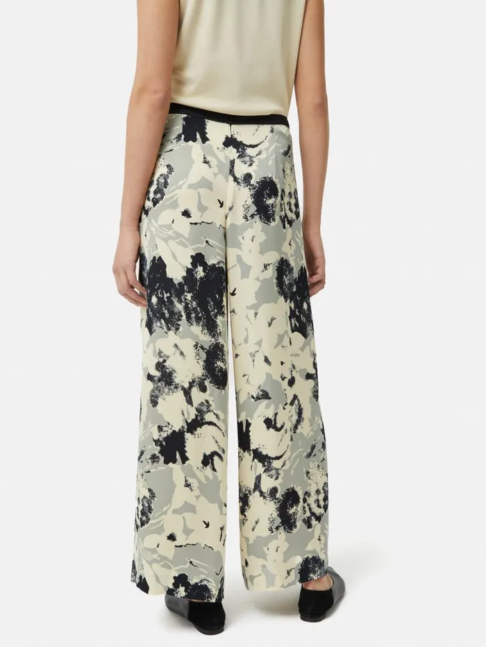 Jigsaw Floral Echo Wrap Trouser Grey Women Trousers