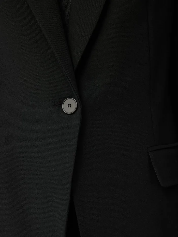 Jigsaw Fluid Twill Knox Blazer Black Women Coats and Jackets