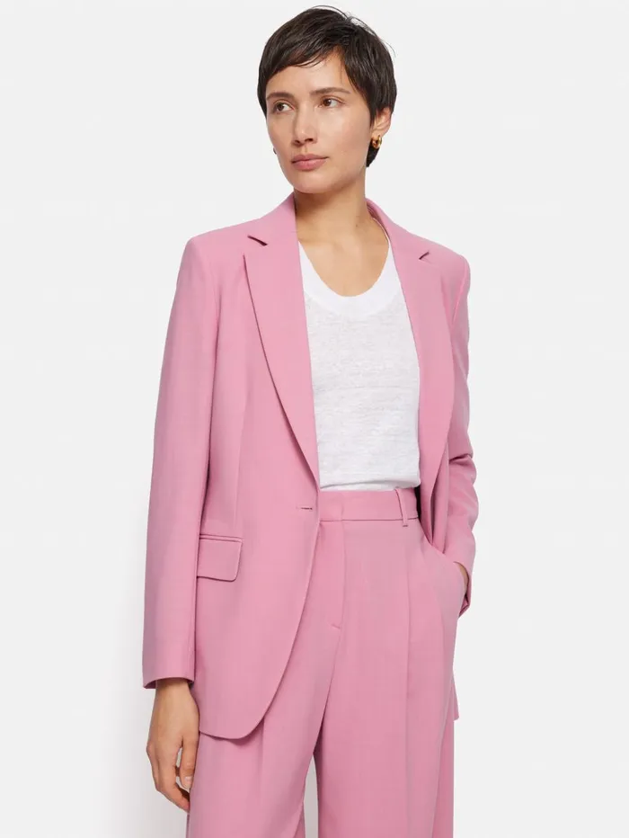 Jigsaw Fluid Twill Knox Jacket Pink Women Coats and Jackets