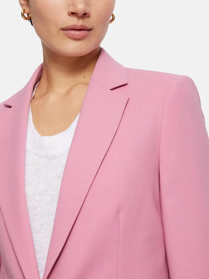 Jigsaw Fluid Twill Knox Jacket Pink Women Coats and Jackets
