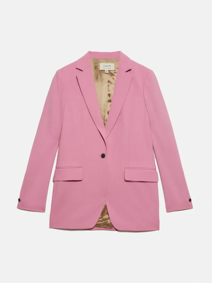 Jigsaw Fluid Twill Knox Jacket Pink Women Coats and Jackets