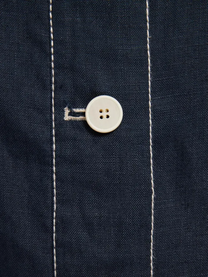 Jigsaw French Linen Cropped Jacket Navy Women Coats and Jackets