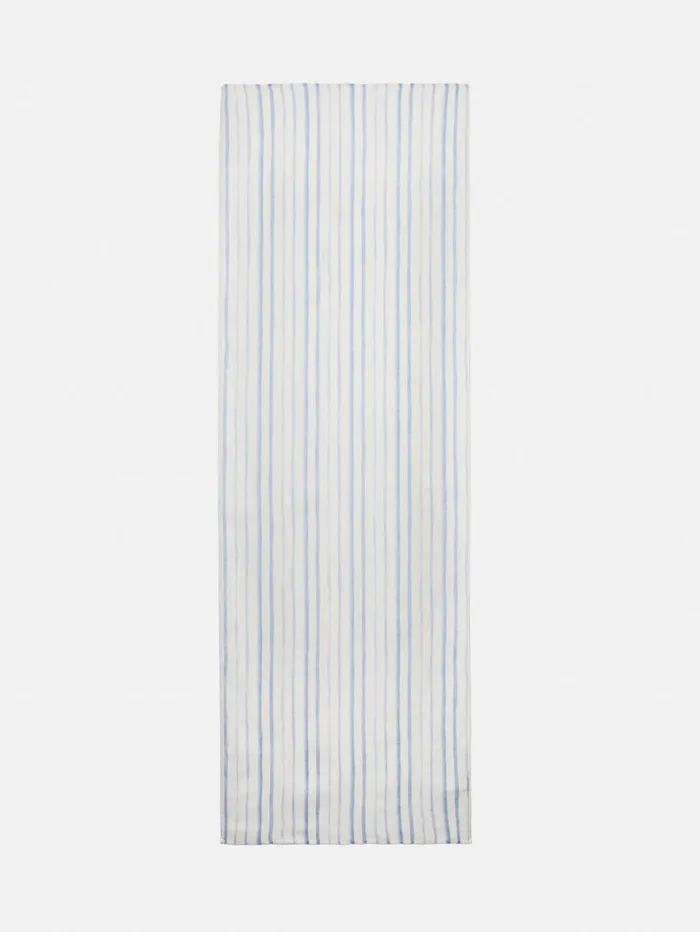 Jigsaw French Linen Stripe Scarf Blue Women Ponchos and Scarves