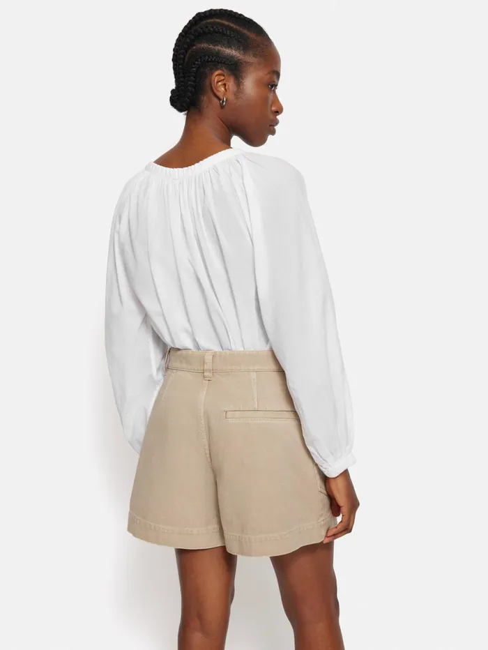 Jigsaw Gauze Gathered Top White Women Shirts and Tops