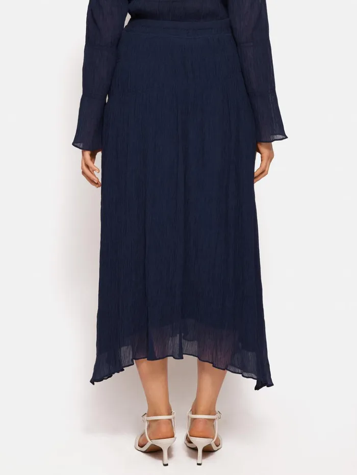 Jigsaw Gauze Viscose Ruched Skirt Blue Women Skirts