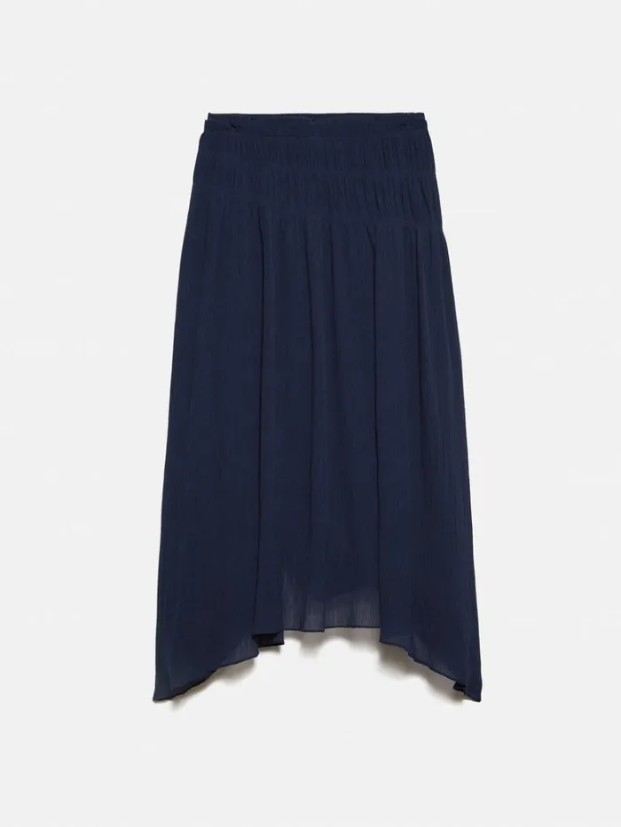 Jigsaw Gauze Viscose Ruched Skirt Blue Women Skirts