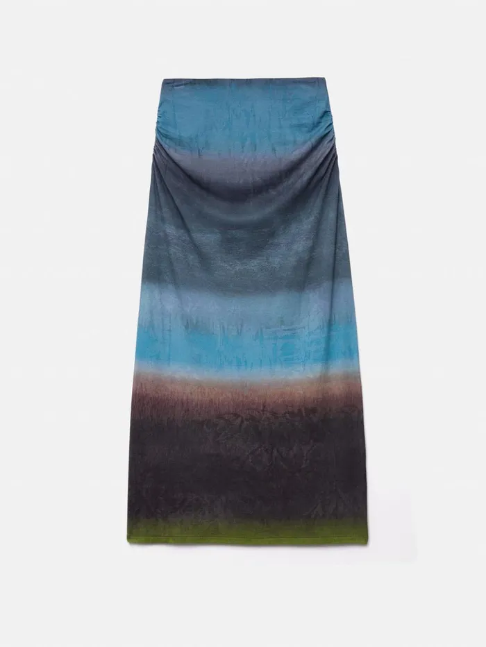 Jigsaw Glazed Abstract Jersey Skirt Brown Women Skirts