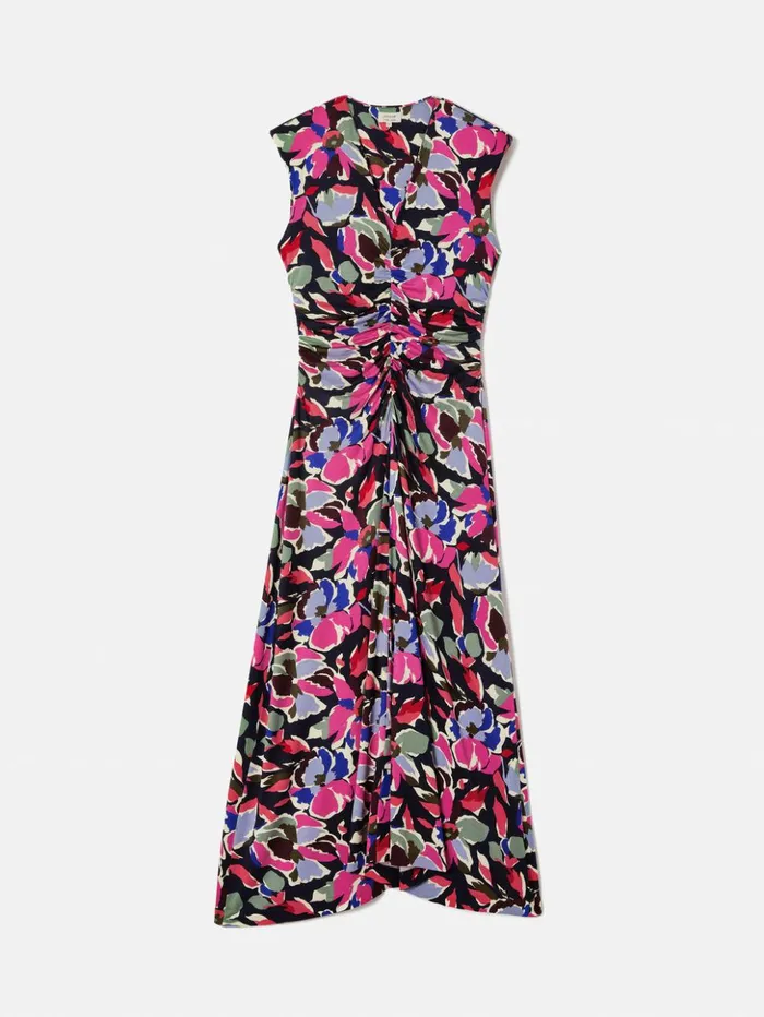 Jigsaw Graphic Pansy Jersey Dress Multi Women Dresses and Jumpsuits
