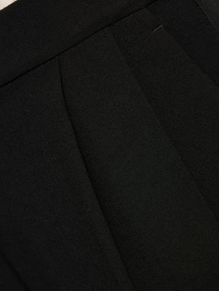 Jigsaw Grosgrain Trim Crepe Jogger Black Women Trousers
