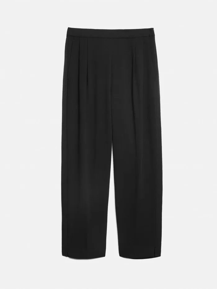 Jigsaw Grosgrain Trim Crepe Jogger Black Women Trousers