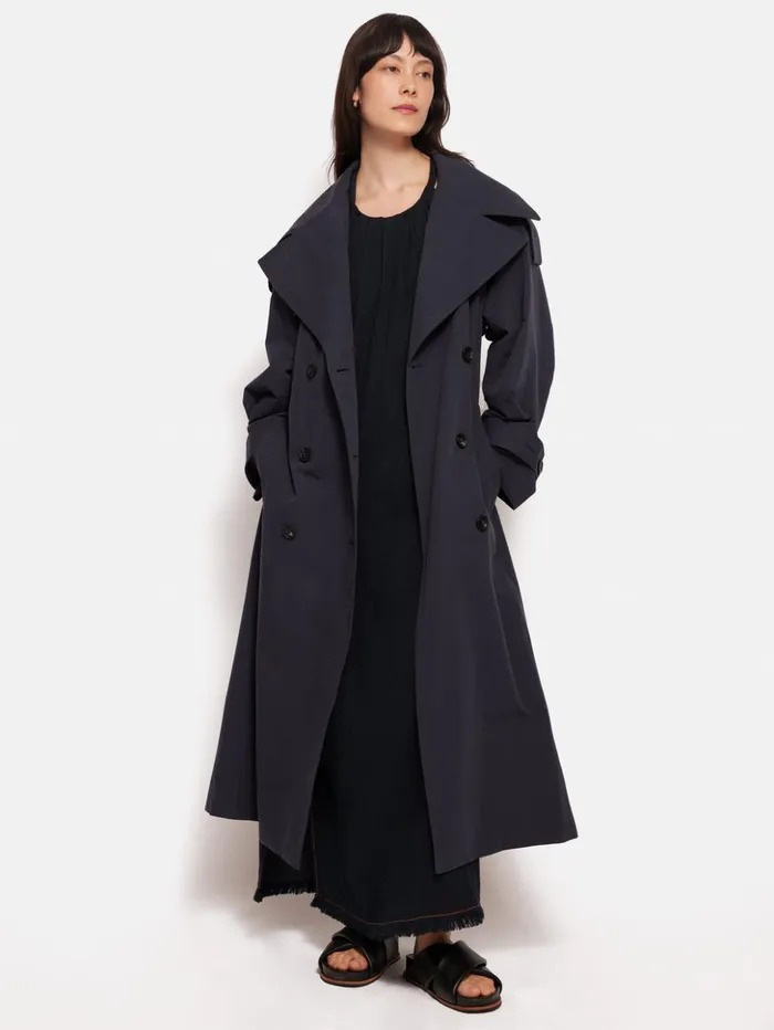 Jigsaw Halter Neck Cheesecloth Dress Navy Women Dresses and Jumpsuits