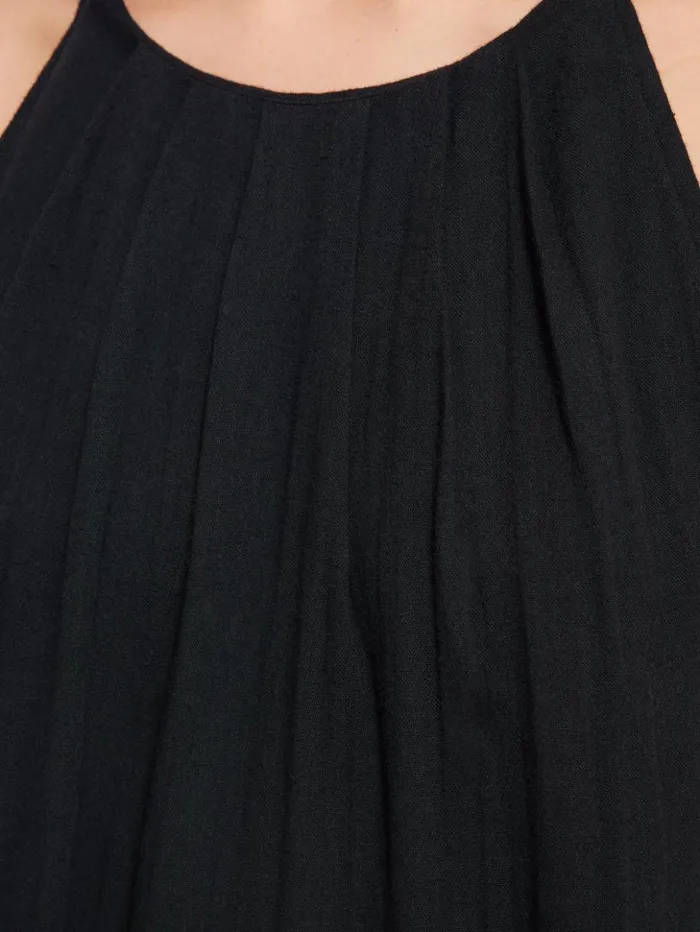 Jigsaw Halter Neck Cheesecloth Dress Navy Women Dresses and Jumpsuits