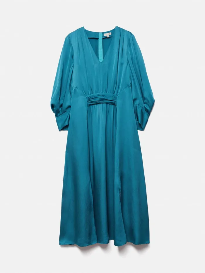 Jigsaw Hammered Satin Midi Dress Blue Women Dresses and Jumpsuits