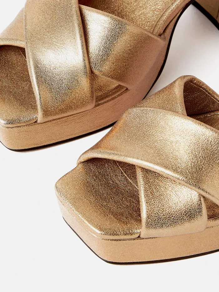 Jigsaw Hanna Platform Sandal Gold Women Heels