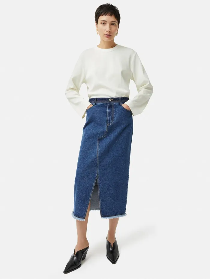 Jigsaw Heavy Cotton Sweatshirt Cream Women Knitwear and Cashmere