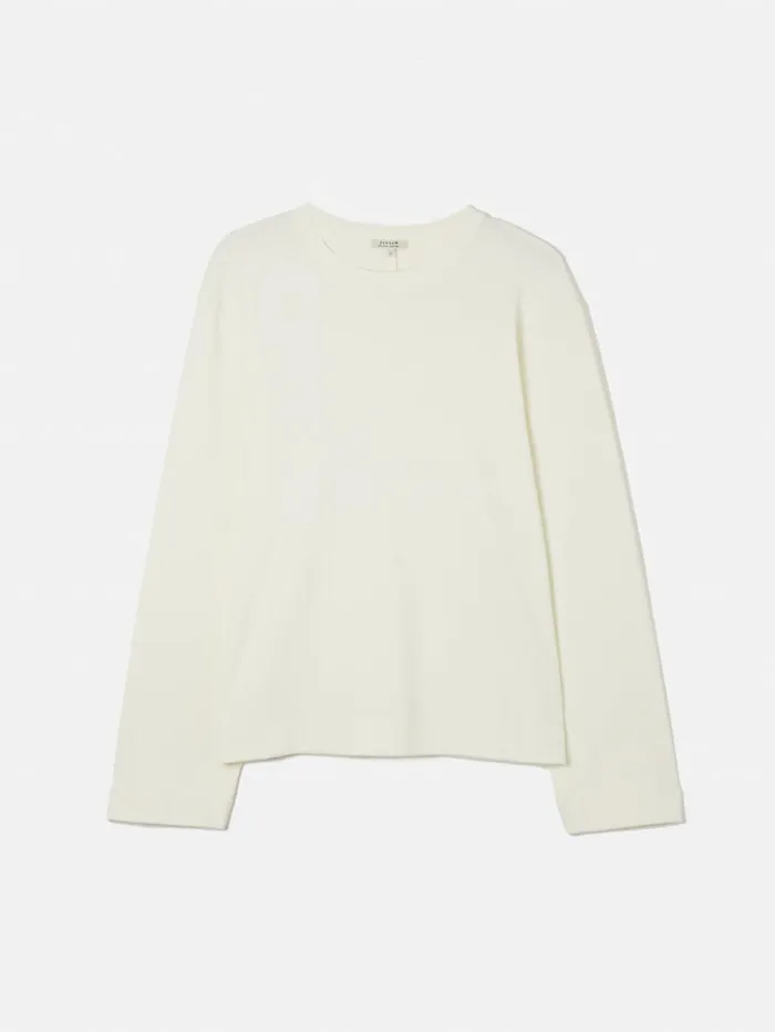 Jigsaw Heavy Cotton Sweatshirt Cream Women Shirts and Tops
