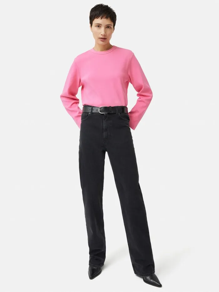 Jigsaw Heavy Cotton Sweatshirt Pink Women Knitwear and Cashmere