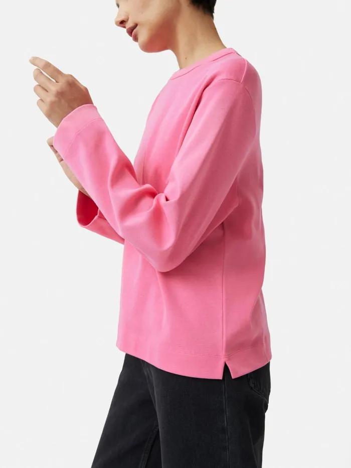 Jigsaw Heavy Cotton Sweatshirt Pink Women Shirts and Tops