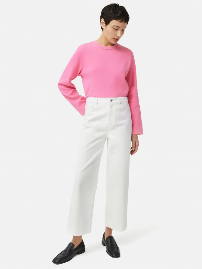 Jigsaw Heavy Cotton Sweatshirt Pink Women Shirts and Tops