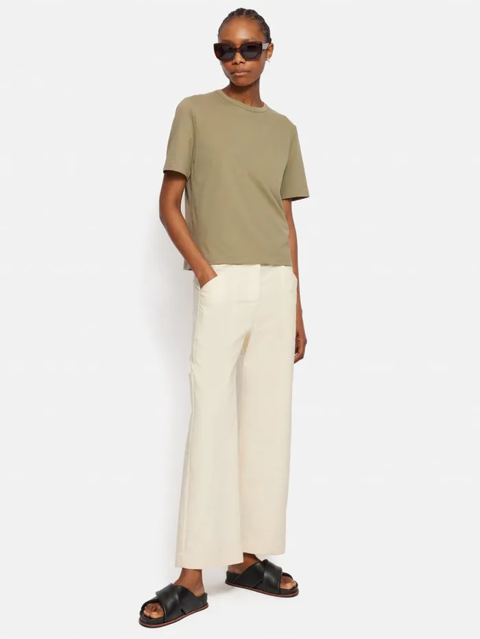 Jigsaw Heavy Cotton Tshirt Khaki Women Shirts and Tops